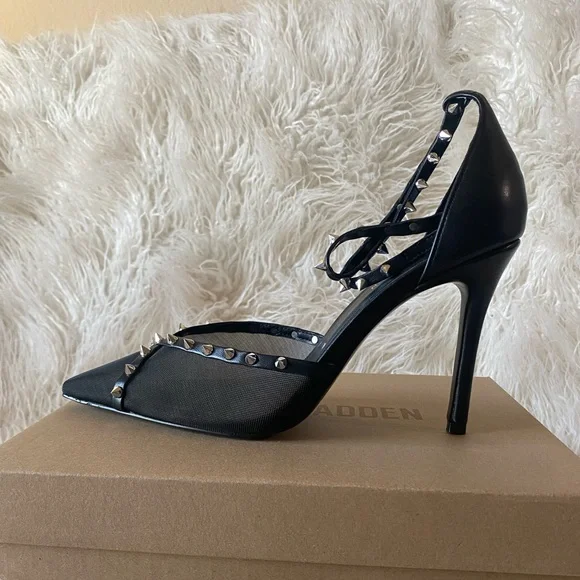 💋 Steve Madden Lupton Mesh Pointed-Toe Pumps, Black, Size 9.5 - Picture 11 of 15